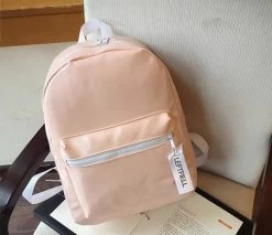 Kawaii Students Pu Backpack -Kawaii Fashion Shop 1 piece smooth solid color PU Leather Backpack for Teenage Girls Female Schoolbag Shoulder Bag Bagpack 1