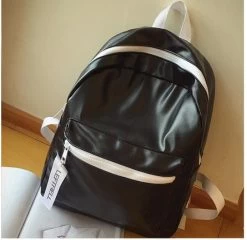 Kawaii Students Pu Backpack -Kawaii Fashion Shop 1 piece smooth solid color PU Leather Backpack for Teenage Girls Female Schoolbag Shoulder Bag Bagpack 2