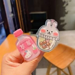 Kawaii Drink Bottle Hair Clips 10Pcs -Kawaii Fashion Shop 10pcs set Creative Drink Bottle Acrylic Hair Clips Japanese Cartoon Milk Cola Girls Hairgrips Barrettes Female 4