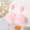 Pom Pom Bear Kawaii Earrings -Kawaii Fashion Shop 1Pair Cute Stud Earrings Multicolours Bear Candy Charms Resin Crafts with Puffer Ball Fashion Jewelry Gift