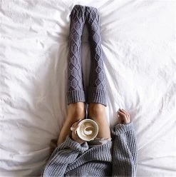 Cute Knit Cable High Stockings 12 Cute Knit Cable High Stockings -Kawaii Fashion Shop 2019 New Winter Over Knee Stockings Warm Stockings Women Winter Stockings Cable Knit Over knee Long 4