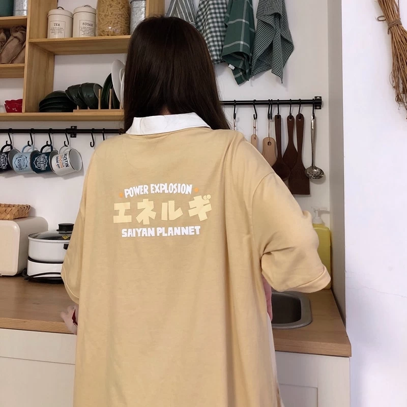 Sleepy Kitty Preppy Loose Oversize T-shirt 6 Sleepy Kitty Preppy Loose Oversize T-shirt - Image 4