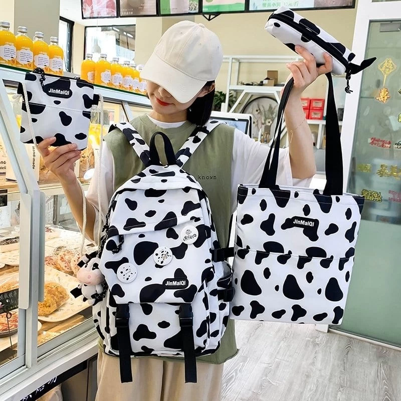 Milk Cow School Backpacks Set/4pcs 3 Milk Cow School Backpacks Set/4pcs