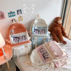 Kawaii Anime Colorful Backpack -Kawaii Fashion Shop 2021 Anime Backpack Bag Japanese Colorful Student Teen Schoolbag Large Waterproof Travel Bag Girls Women Bookbag 3