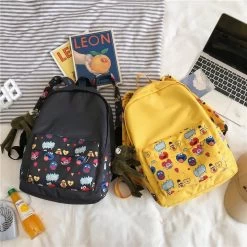 Kawaii Sesame Street Backpack -Kawaii Fashion Shop 2021 Cartoon Anmie Backpack Waterproof Sesame Street Teen College Kids SchoolBag Kawaii Japanese Large Capacity Frog 4