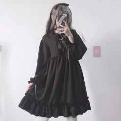 Japanese Harajuku Bow-knot Flounced Dress