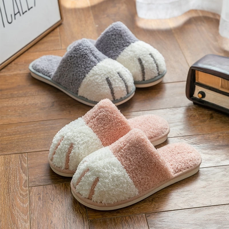Kawaii Cat Paw Warm Fur Slippers 4 Kawaii Cat Paw Warm Fur Slippers - Image 2
