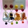 Cute Cat Exaggerated Earrings 1 Cute Cat Exaggerated Earrings -Kawaii Fashion Shop 2021 New Cute Toasty Cat Exaggerated Funny Head Cat Asymmetrical Earring For Women Personality Ear Dangle