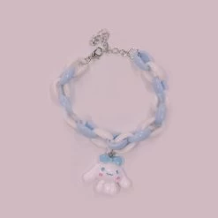 Kawaii Pink Cartoon Bracelet -Kawaii Fashion Shop 2021 New Japanese Cartoon Acrylic Girls Bracelet Adjustable Metal Chain Kawaii Candy Pink Big Ear Dog 4