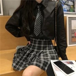 Casual Pure Color Loose Shirts 13 Casual Pure Color Loose Shirts -Kawaii Fashion Shop 2021 New Spring Autumn Woman Long Sleeve Shirt Japanese Style Jk Shirt School Girl Outfit Japanese 5