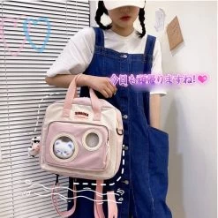 Kawaii Candy Colors Backpack -Kawaii Fashion Shop 2021 Preppy Women Backpack Multifunction Waterproof Candy Colors Backpacks Fancy Student Teenage Girl SchoolBag Laptop Briefcase 1