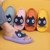 Cute Back Cat Fact Slippers -Kawaii Fashion Shop 2021 Summer Big eyed Black Cat Cartoon Molding Eva Slippers for Men and Woman Slide Sandals