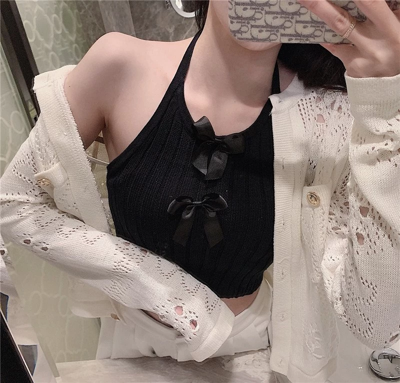 Kawaii Bowknot Knitted Crop Top 7 Kawaii Bowknot Knitted Crop Top - Image 5