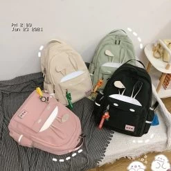 Kawaii Reflective Stripe Bunny Backpacks 11 Kawaii Reflective Stripe Bunny Backpacks -Kawaii Fashion Shop 2021Reflective Stripe Womens Backpacks Bunny Ear Kawaii School Backpack Waterproof Out Door Traveler Bag Teen Colleage 3