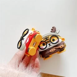 Cute 3D Tiger Airpods Case -Kawaii Fashion Shop 2022 Cute Cartoon 3D Glasses Backpack Tiger Silicone Earphone Case For Airpdods 3 2021 Hedphone Soft 4