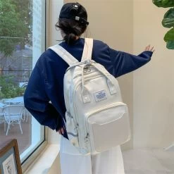 Korean Large Capacity Canvas Backpack -Kawaii Fashion Shop 2022 NEW Backpack Large capacity canvas women backpack Korean japanese school bag Ins Harajuku Girl backpack 2