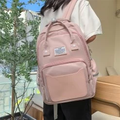 Korean Large Capacity Canvas Backpack -Kawaii Fashion Shop 2022 NEW Backpack Large capacity canvas women backpack Korean japanese school bag Ins Harajuku Girl backpack 3