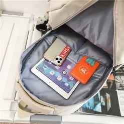 Cute Solid Color Nylon Backpack -Kawaii Fashion Shop 2022 New Fashion Nylon Backpack High Quality Women Book Bag Female Solid Color Big Schoolbag Teenage 5