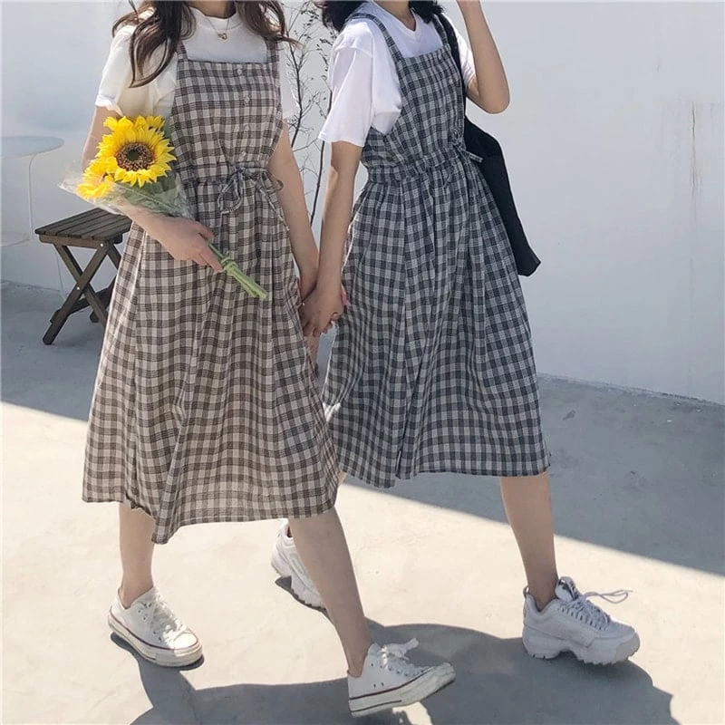 Kawaii Plaid Fashion Pinafore Summer Dress 3 Kawaii Plaid Fashion Pinafore Summer Dress