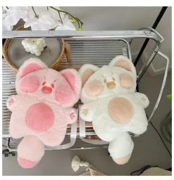 Kawaii Cartoon Cat Plush Shoulder Bag