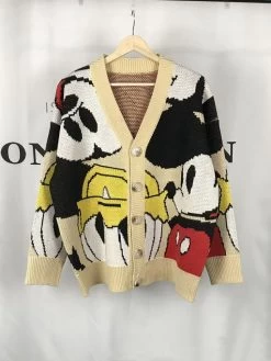 Kawaii Mickey Cardigan Knitted Sweater -Kawaii Fashion Shop 20240917112706
