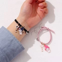 Fashion Anime Friends Bracelets 11 Fashion Anime Friends Bracelets -Kawaii Fashion Shop 2pcs Set Magnet Attracts Couple Bracelet Cute Cartoon Charm Adjustable Elastic Rope Wrist Bracelets Lover Gift 3
