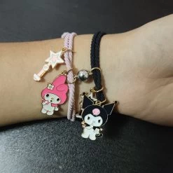 Fashion Anime Friends Bracelets 13 Fashion Anime Friends Bracelets -Kawaii Fashion Shop 2pcs Set Magnet Attracts Couple Bracelet Cute Cartoon Charm Adjustable Elastic Rope Wrist Bracelets Lover Gift 5
