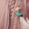 Kawaii Princess Lolita Moon Hairpin -Kawaii Fashion Shop 2pcs lot Hand soft sister resin pearl hairpin gradient moon star crown fishmouth edge clip clip