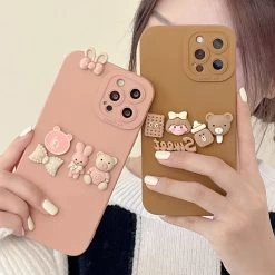 Cartoon Bear Bunny Xiaomi Phone Case -Kawaii Fashion Shop 3D Camera Lens Protection Phone Case For Xiaomi Poco M4 Pro X2 X3 NFC M2 M3 3