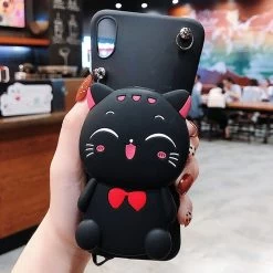 Kawaii 3D Cartoon Cat Wallet Phone Case -Kawaii Fashion Shop 3D Cartoon Cat Wallet Case For Samsung Galaxy A01 Core A10 A20E A30S A40 A50S A60 2