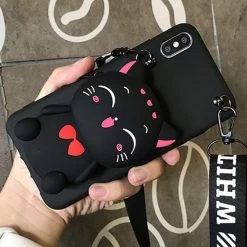 Kawaii 3D Cartoon Cat Wallet Phone Case -Kawaii Fashion Shop 3D Cartoon Cat Wallet Case For Samsung Galaxy A01 Core A10 A20E A30S A40 A50S A60 3