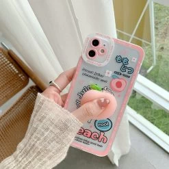 Cute 3D Carton Chicken IPhone Case -Kawaii Fashion Shop 3D Cute Carton Chicken Straight Edge Phone Case For iPhone 11 12 Pro Max XR XS 3