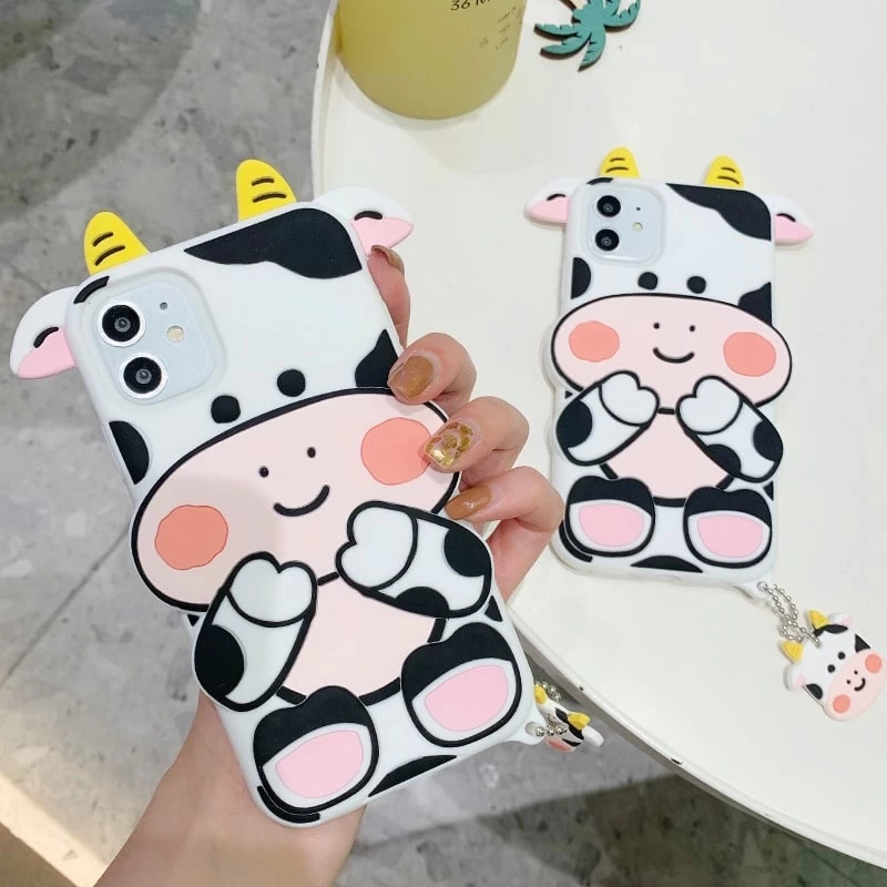 3D Cartoon Milk Cow IPhone Case 3 3D Cartoon Milk Cow IPhone Case