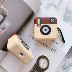 Kawaii Instagram Camera Airpods Case -Kawaii Fashion Shop 3D Cute Instagram INS Camera Headphone Cases For Apple Wireless Bluetooth Headset Airpods 1 2 pro 3