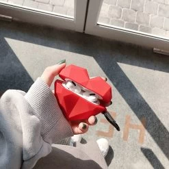 Cute Red Heart Airpods Case -Kawaii Fashion Shop 3D Cute Silicone Sexy red lovely heart Earphone case for Apple airpods 1 2 Pro Wireless 3