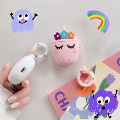 Kawaii Unicorn Airpods Case -Kawaii Fashion Shop 3D Kawaii Unicorns Bluetooth Earphone Case For Apple Airpods Pro 3 1 2 Silicone Case Pouch 5