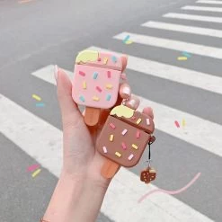 Kawaii Colorful Ice Cream Airpods Case -Kawaii Fashion Shop 3D Silicone Tiny Abite Ice Cream With Colorful Cake Earphone Case For Airpods 1 2 Airbuds 1
