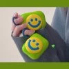 Kawaii Smile Emoji Green Airpods Case -Kawaii Fashion Shop 3D Smiley Soft Silicone Cute Cartoon Green Earphone Case For Airpods 3 2 1 Charging Box