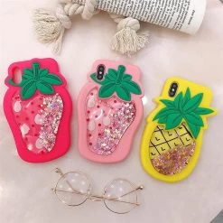 Kawaii Liquid Strawberry IPhone Case