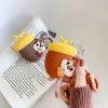 Cartoon Squirrel Airpods Case -Kawaii Fashion Shop 3D Super Cute Cartoon Squirrel Silicone Case for Airpods 1 2 Pro Wireless Bluetooth Earphone Protective