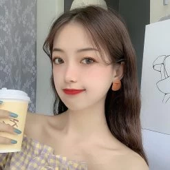 Funny Smiley Face Earrings -Kawaii Fashion Shop AOMU Fashion Sweet Gril Mixed Styles Round Geometric Earring Face Alien Cute Asymmetry Stud Earrings Set 3