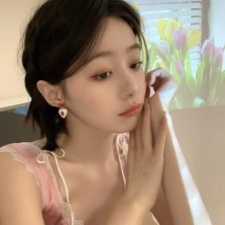 Cute Strawberry Stud Earrings 10 Cute Strawberry Stud Earrings -Kawaii Fashion Shop AOMU Fashion White Red Acrylic Love Strawberry Cherry Stud Earrings Irregular Geometric Bow Stitching Small Earrings 2