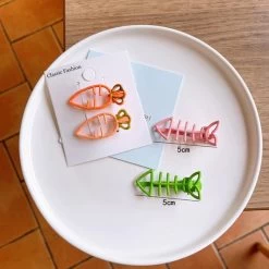 Cute Fishbone Hair Clip 10 Cute Fishbone Hair Clip -Kawaii Fashion Shop Acrylic Fish Bone Carrot Girl Hair Clips Hair Pins Clip Hair Barrette Accessories 2