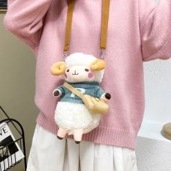 Cute Cartoon Sheep Plush Crossbody Bag -Kawaii Fashion Shop Adorkable 3D Creative Sheep Modelling Women s Crossbody Bag for 2021 Winter New Fashion Cute Cartoon 4