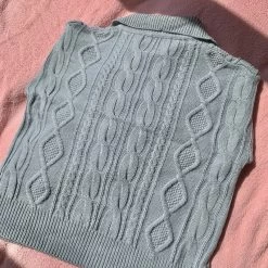 Retro Sweet All-match Sweater 13 Retro Sweet All-match Sweater -Kawaii Fashion Shop Alien Kitty Retro Women Sweater Pullovers Knitted Casual Solid Autumn Turn down Collar Feminine Loose All 5