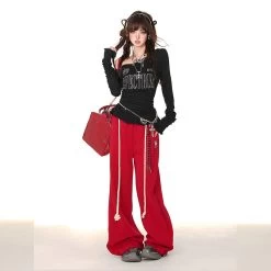 American Girls Casual Loose Straight Sweatpants -Kawaii Fashion Shop American Girls Casual Loose Straight Sweatpants 10
