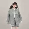 American Retro Blue Denim Jacket -Kawaii Fashion Shop American Retro Blue Denim Jacket 1