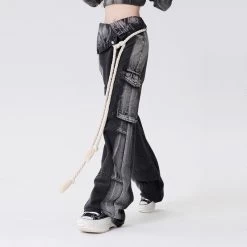 American Style Black And Gray Straight-leg Work Jeans 10 American Style Black And Gray Straight-leg Work Jeans -Kawaii Fashion Shop American Style Black And Gray Straight leg Work Jeans 3