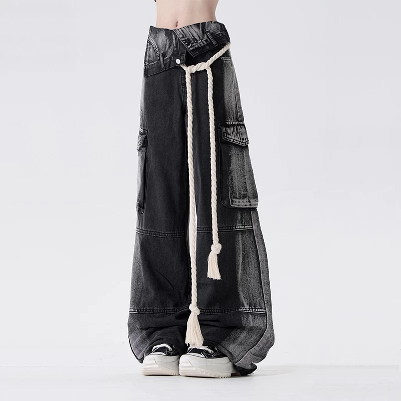 American Style Black And Gray Straight-leg Work Jeans 4 American Style Black And Gray Straight-leg Work Jeans - Image 2