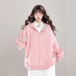 American Sweet Girl Style Oversize Hooded Coat 13 American Sweet Girl Style Oversize Hooded Coat -Kawaii Fashion Shop American Sweet Girl Style Oversize Hooded Coat 10